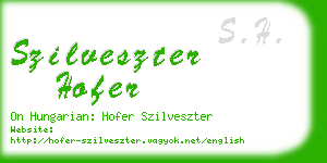 szilveszter hofer business card